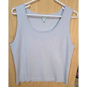 SHU SHU Size Large Women's Winter Blue Tank Top Knitted Shirt‎ Side Ribbed Soft